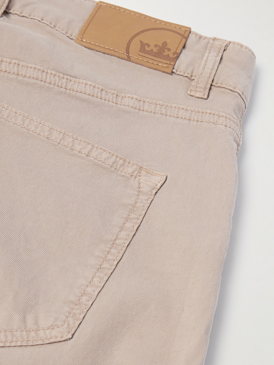 Shop Peter Millar Wayfare Slim-fit Stretch-tencel™ And Cotton-blend Twill Trousers In Neutrals