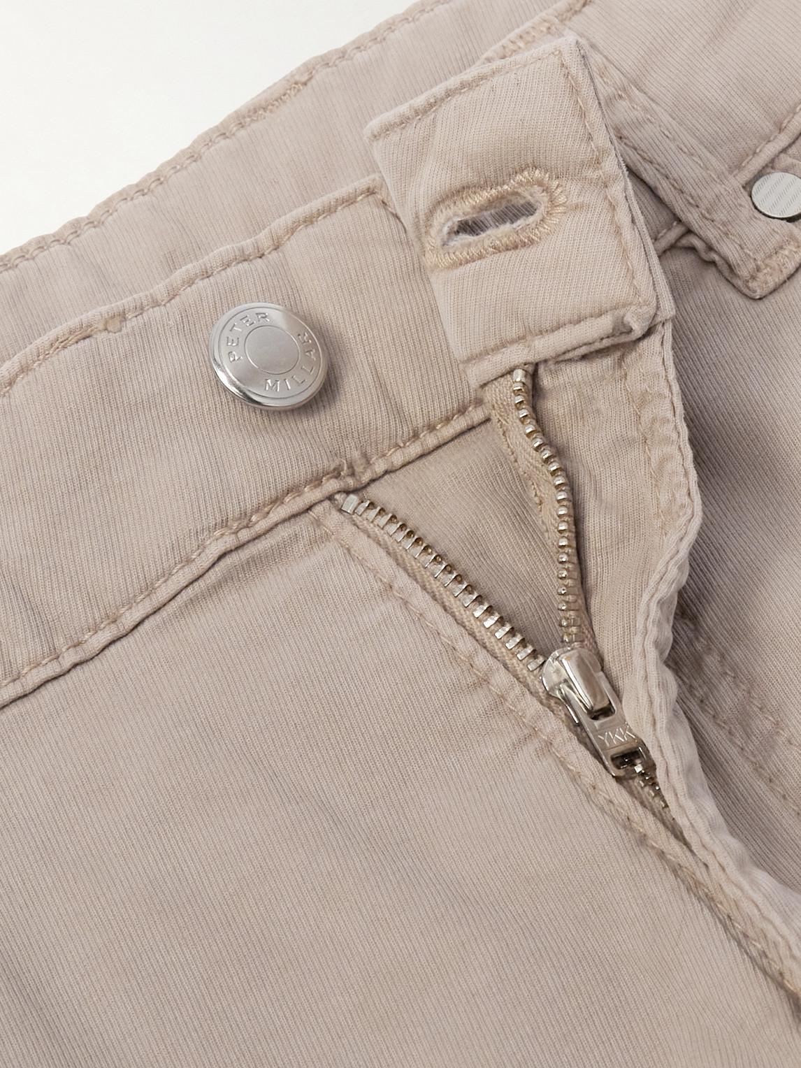 Shop Peter Millar Wayfare Slim-fit Stretch-tencel™ And Cotton-blend Twill Trousers In Neutrals