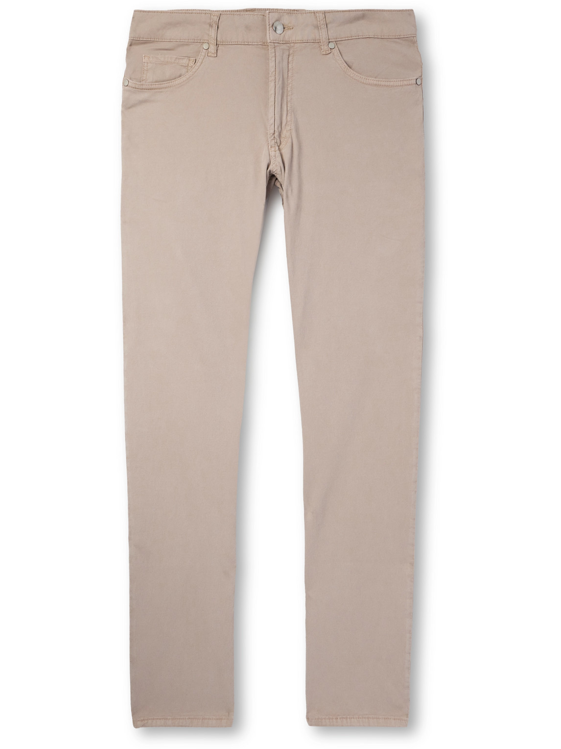 Peter Millar Wayfare Slim-fit Stretch-tencel™ And Cotton-blend Twill Trousers In Neutrals