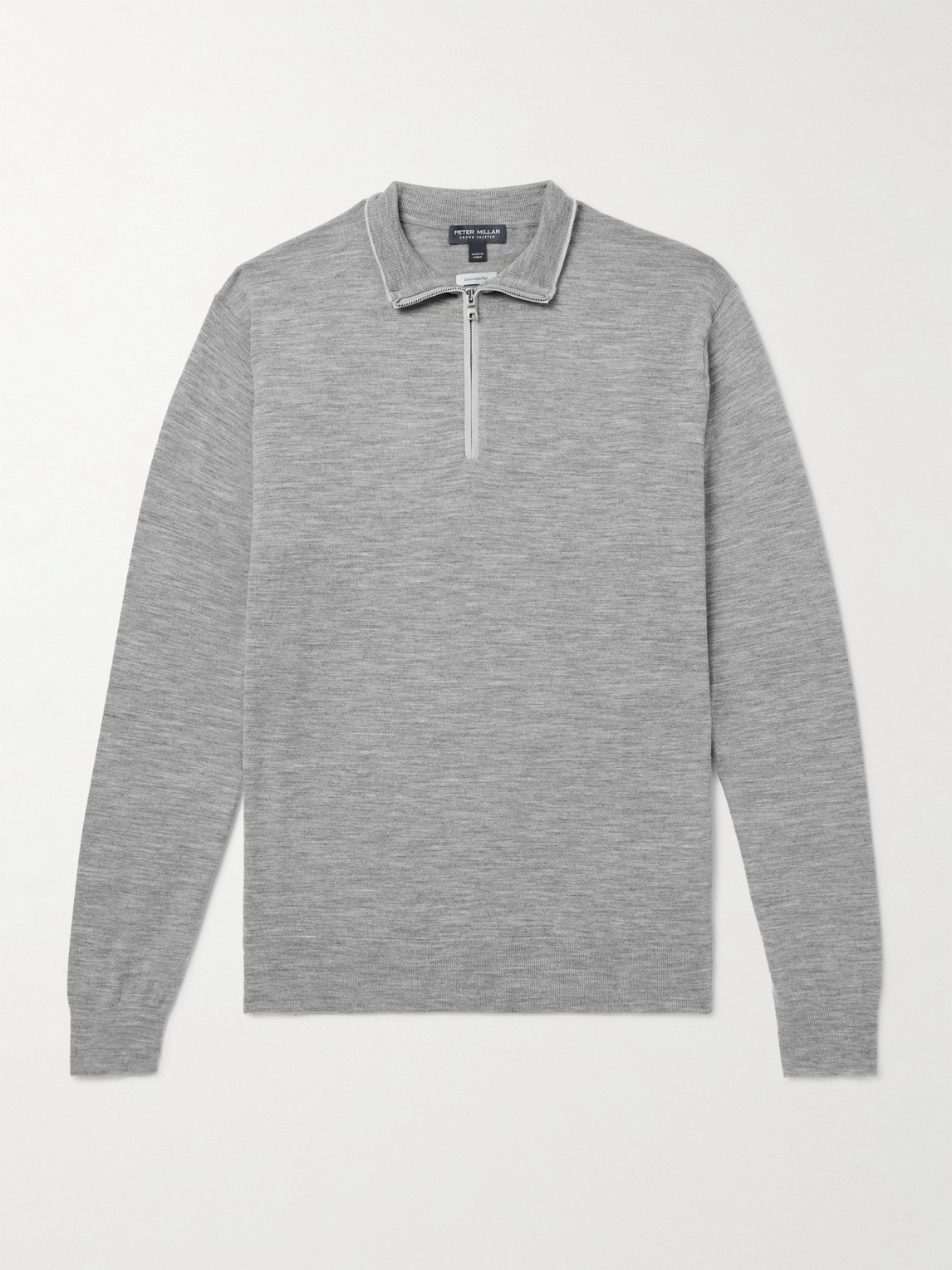 Peter Millar Excursionist Flex Wool-blend Half-zip Sweater In Gray