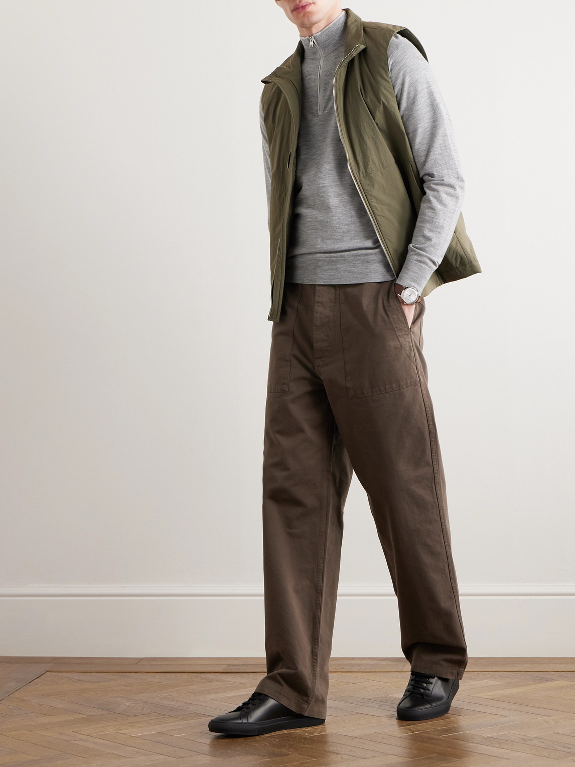 Shop Peter Millar Excursionist Flex Wool-blend Half-zip Sweater In Gray