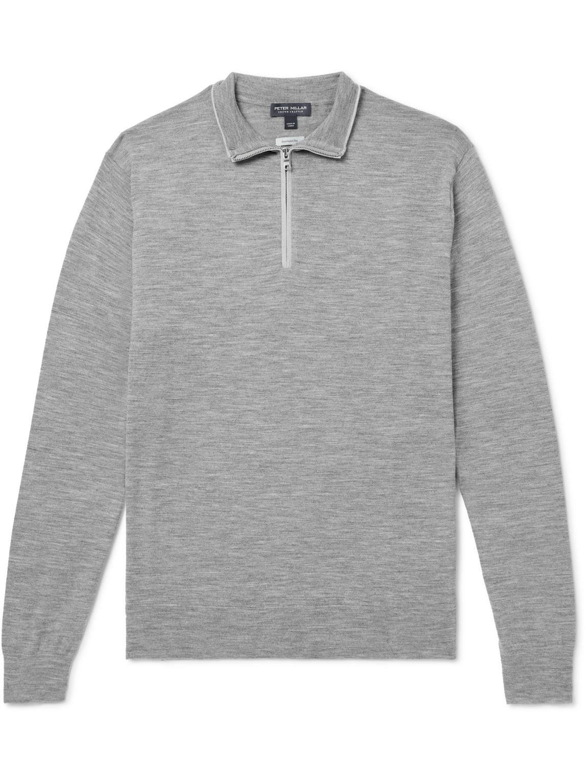 Shop Peter Millar Excursionist Flex Wool-blend Half-zip Sweater In Gray