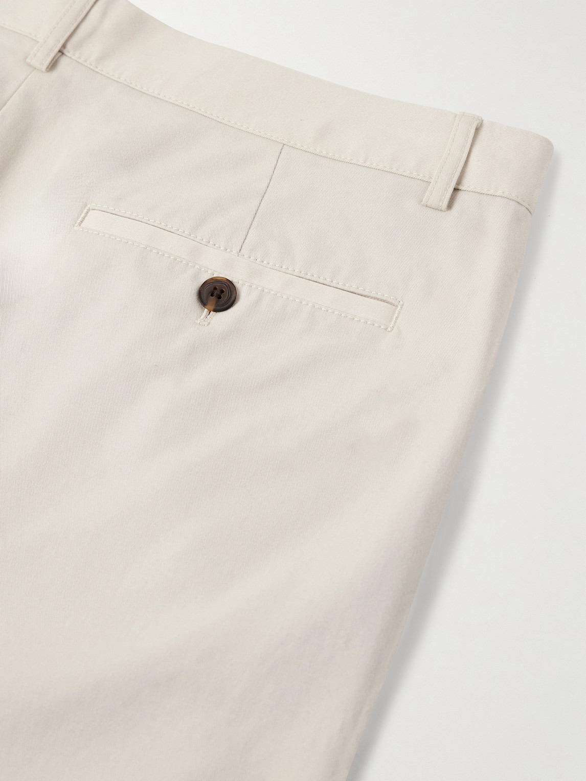 Shop Club Monaco Jax Straight-leg Cotton-blend Twill Shorts In Neutrals