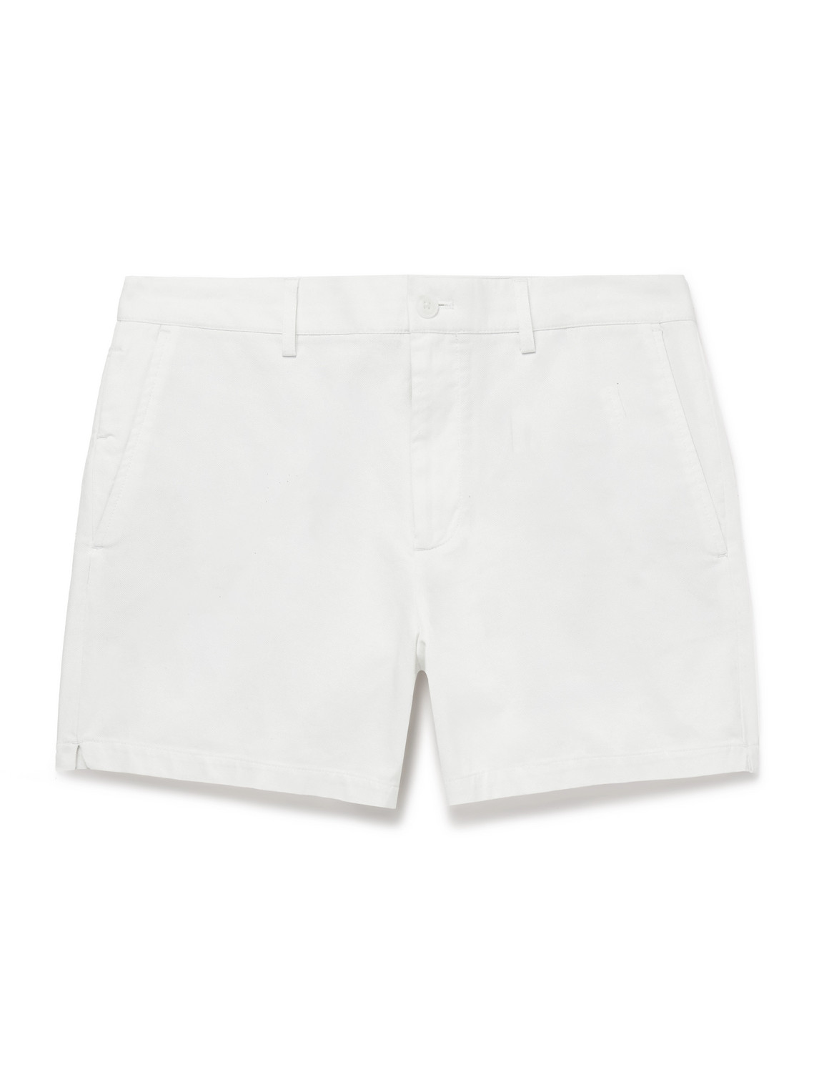 Club Monaco Jax Straight-leg Cotton-blend Shorts In White