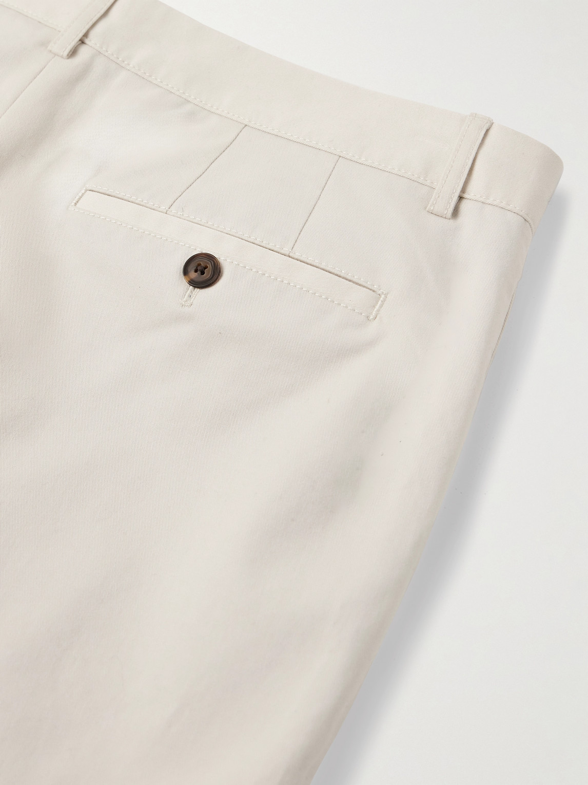 Shop Club Monaco Baxter Slim-fit Cotton-blend Twill Shorts In Neutrals