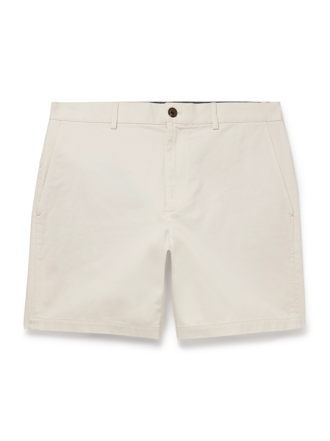 Club Monaco Baxter Slim-fit Cotton-blend Twill Shorts In Neutrals