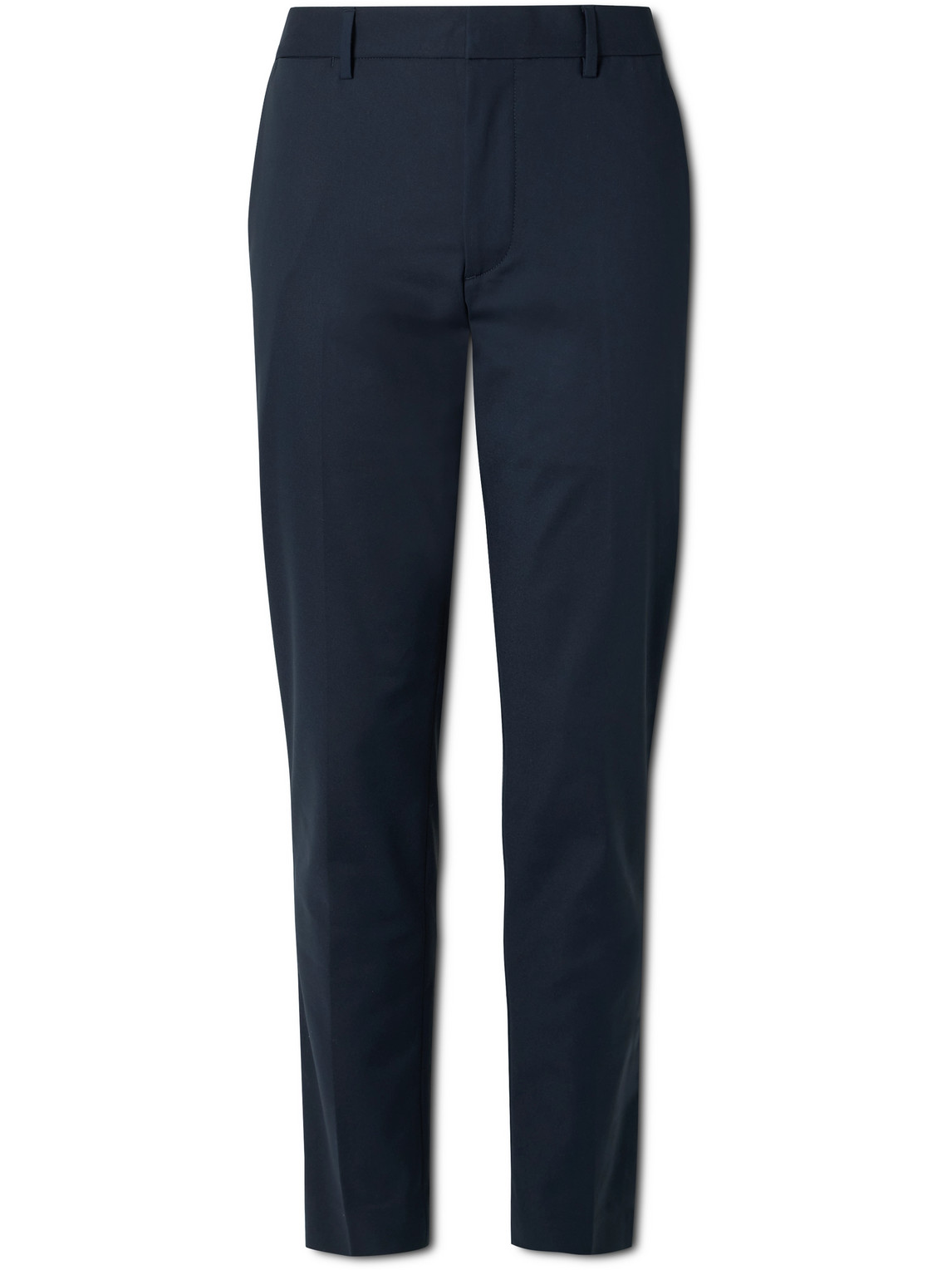 Club Monaco City Dress Straight-leg Cotton-blend Trousers In Blue