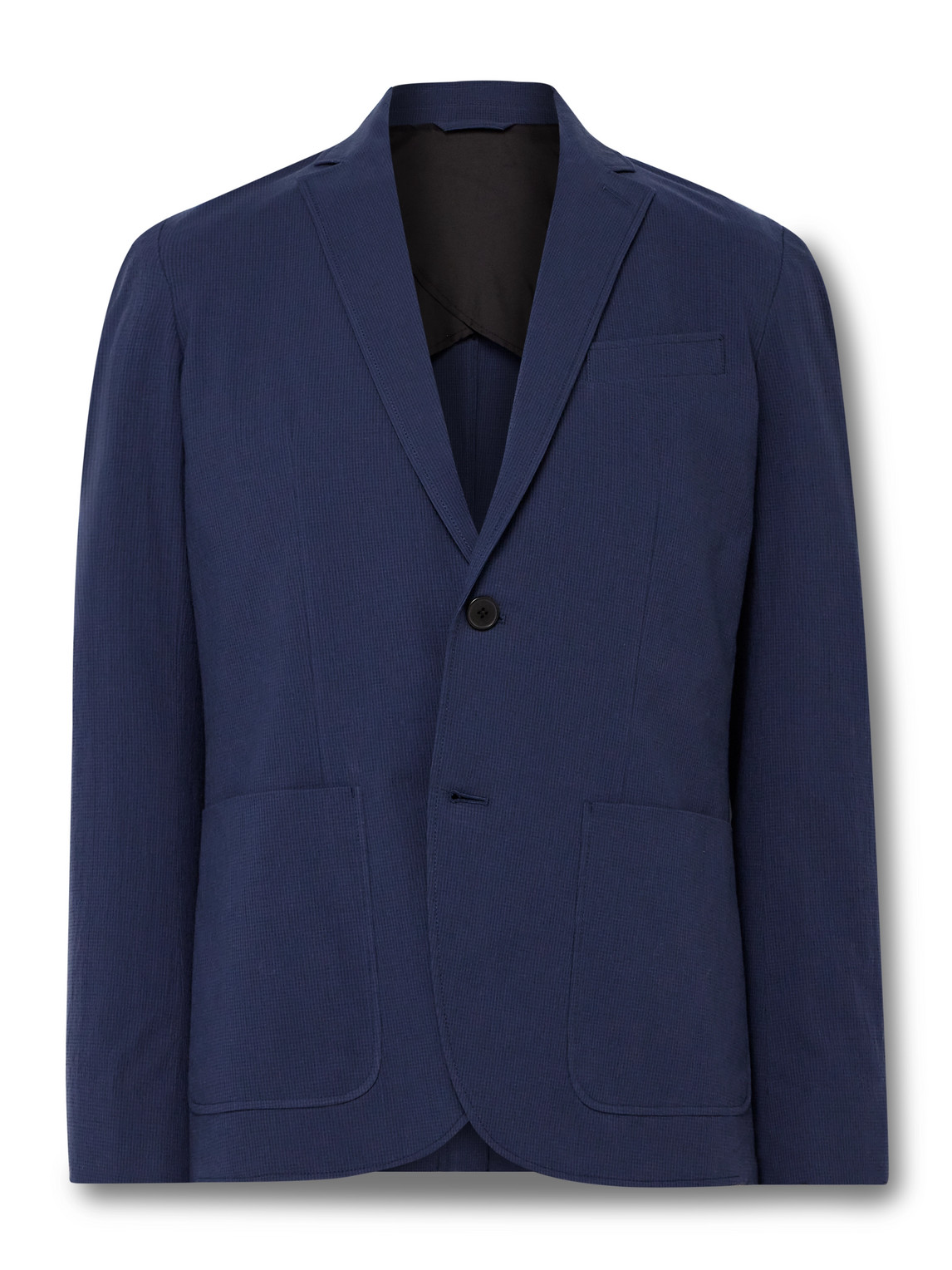 Slim-Fit Unstructured Cotton-Blend Seersucker Blazer