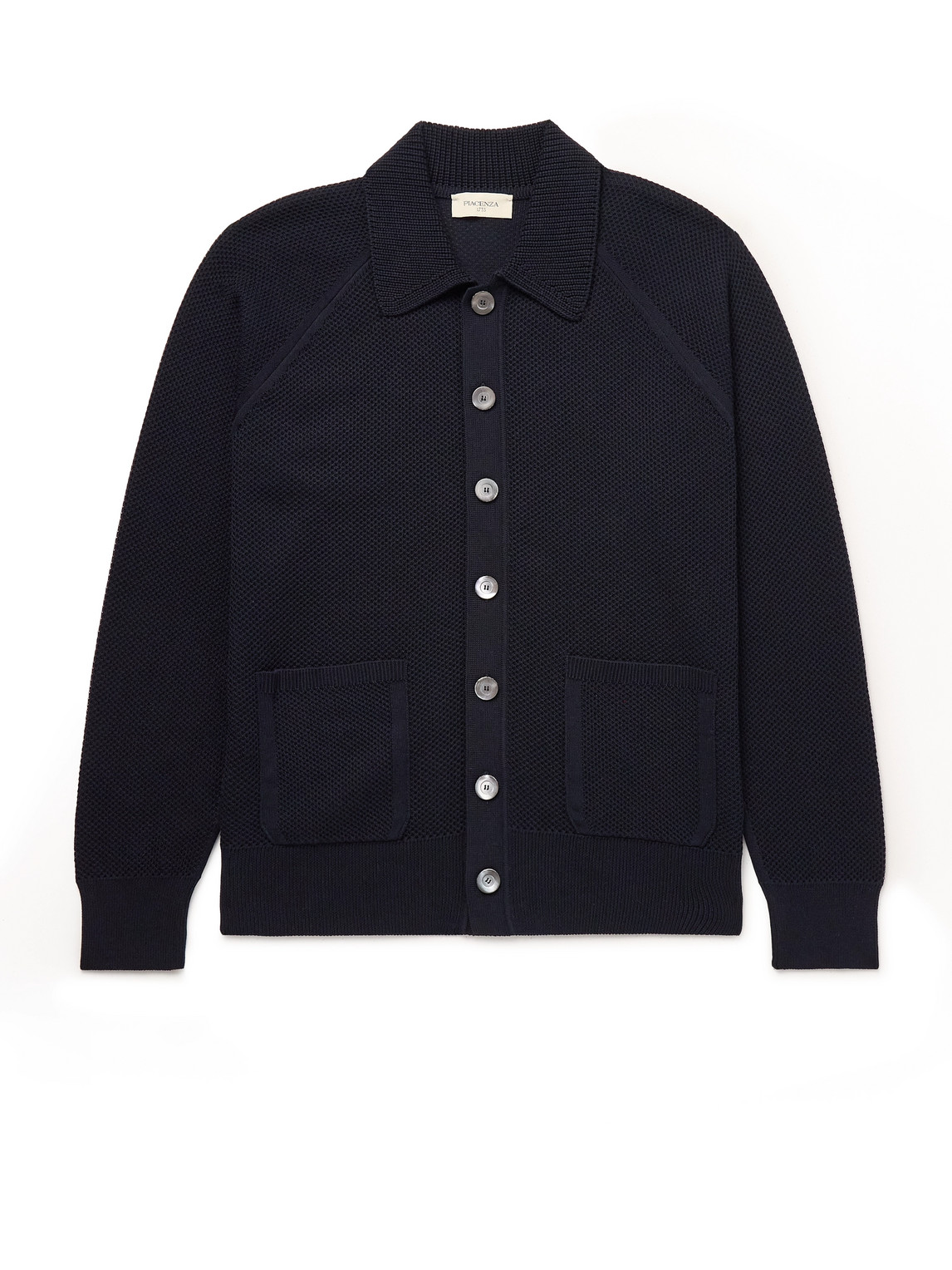 Honeycomb-Knit Cotton Overshirt