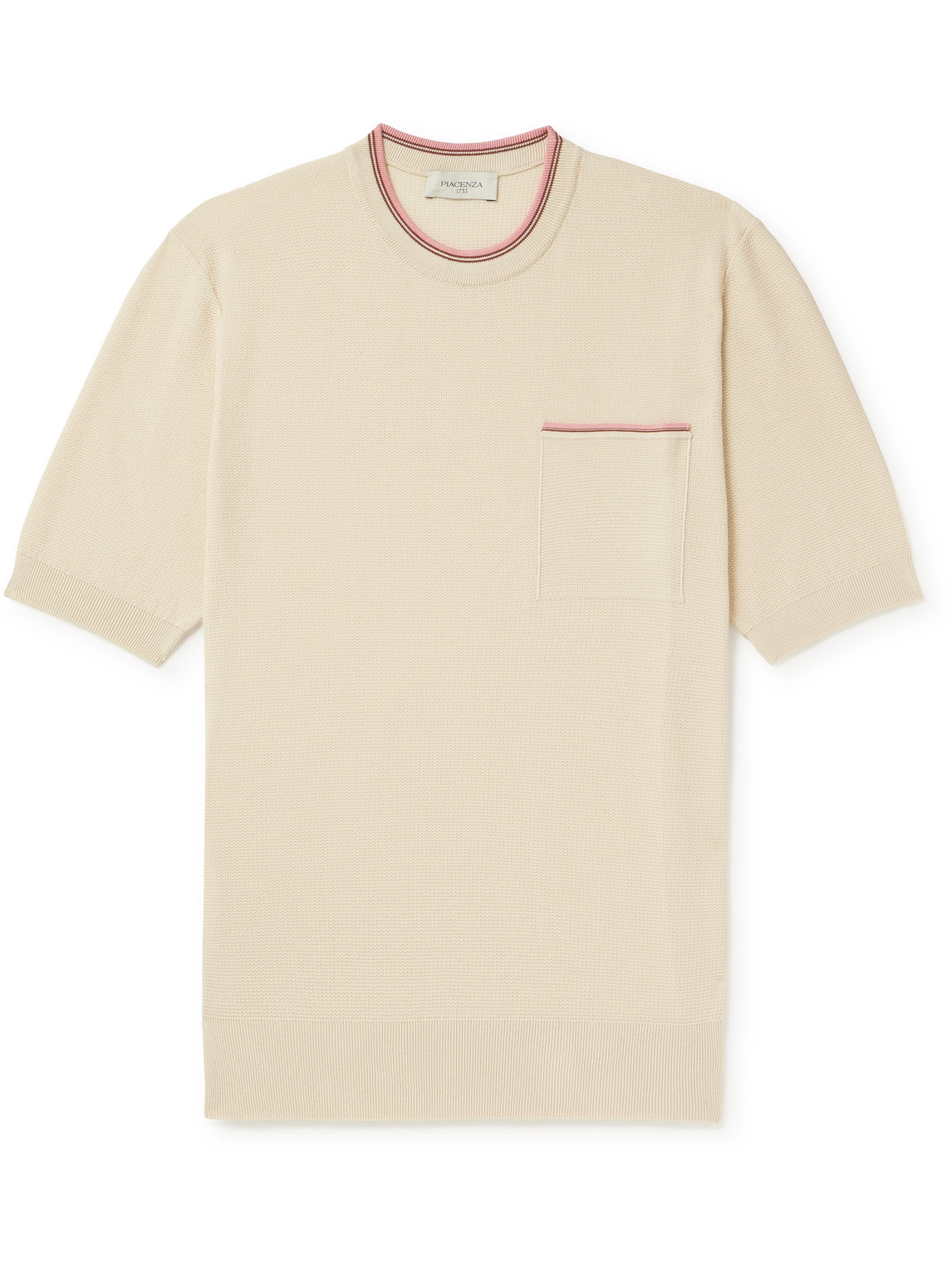 Piacenza 1733 Striped Cotton T-shirt In Neutrals