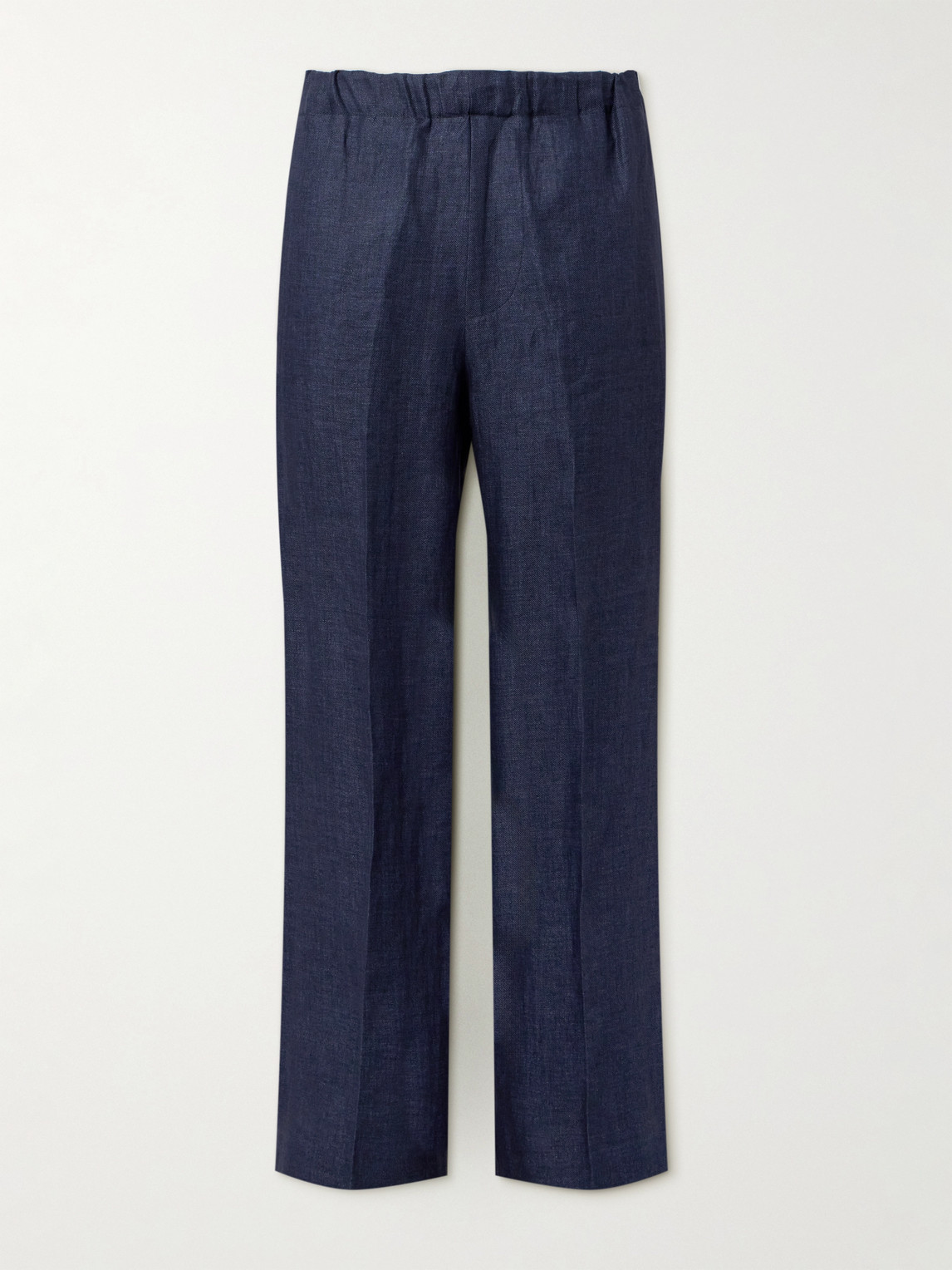 Piacenza 1733 Straight-leg Linen Trousers In Blue