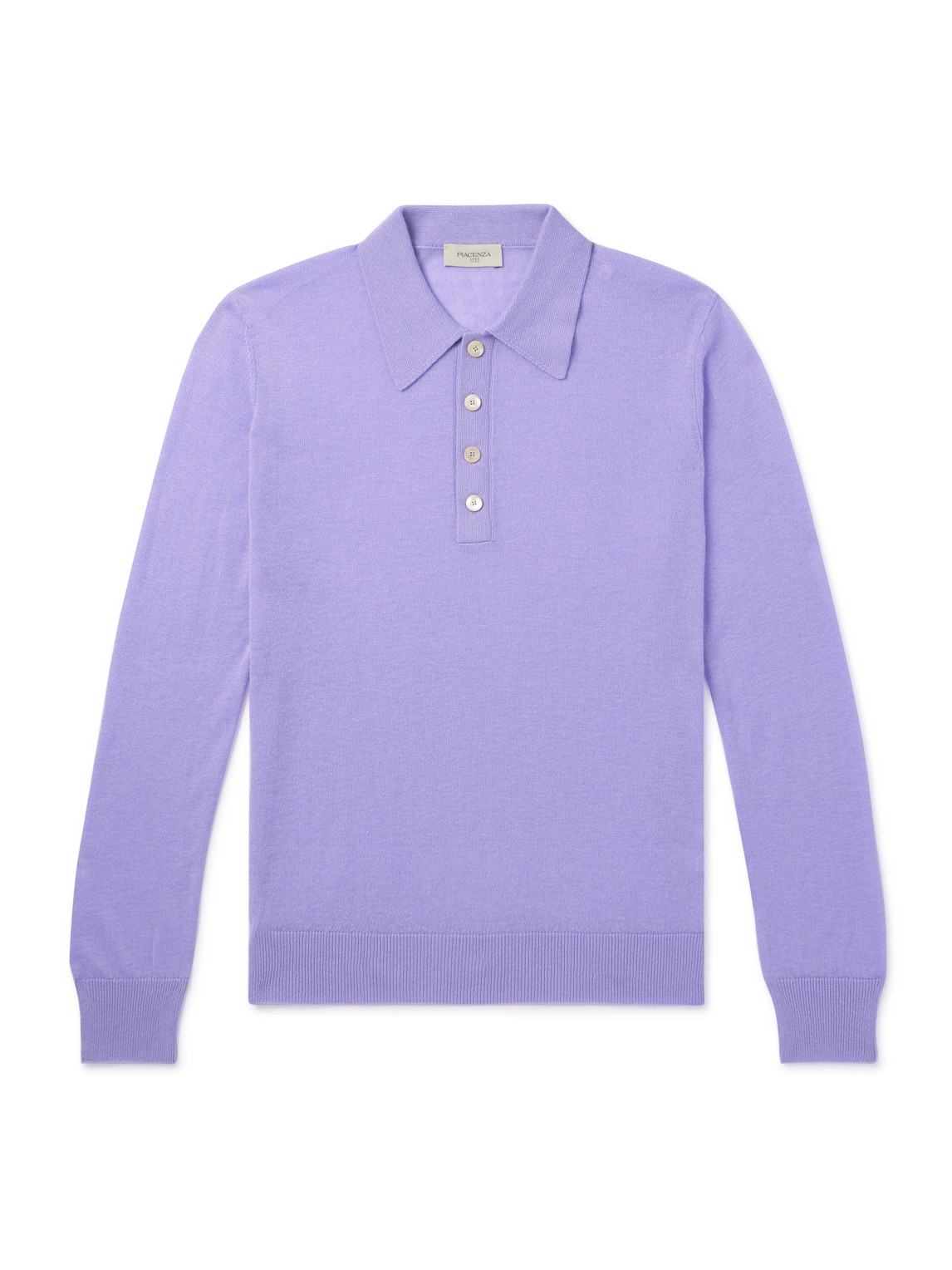 Piacenza 1733 Silk And Cashmere-blend Polo Shirt In Purple