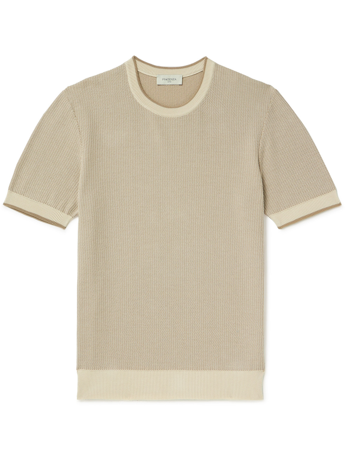 Waffle-Knit Cotton T-Shirt