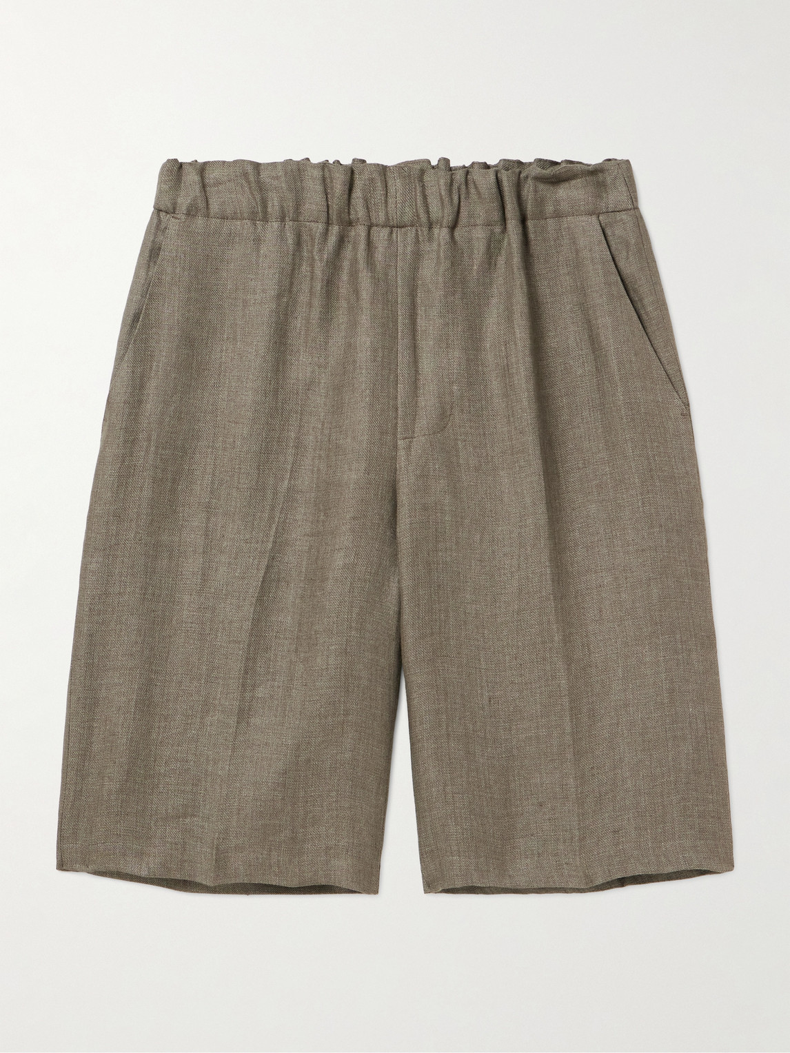 PIACENZA 1733 Tapered Linen-Twill Bermuda Shorts - Men