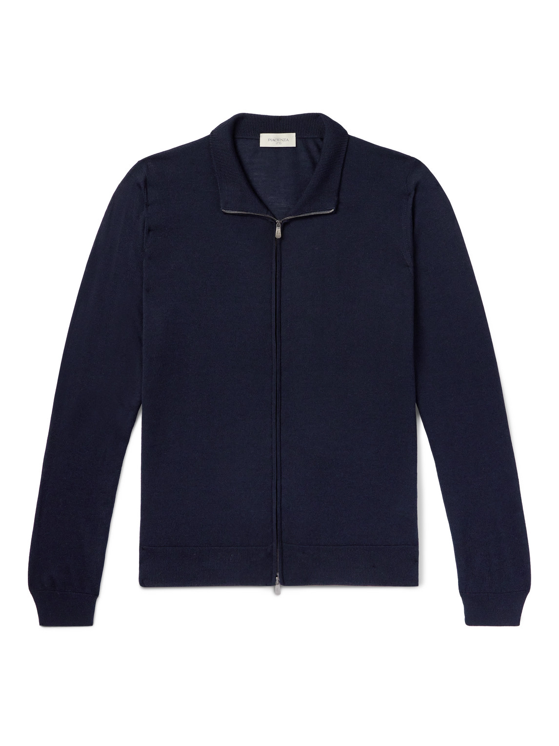 Piacenza 1733 Slim-fit Silk And Cashmere-blend Zip-up Sweater In Blue