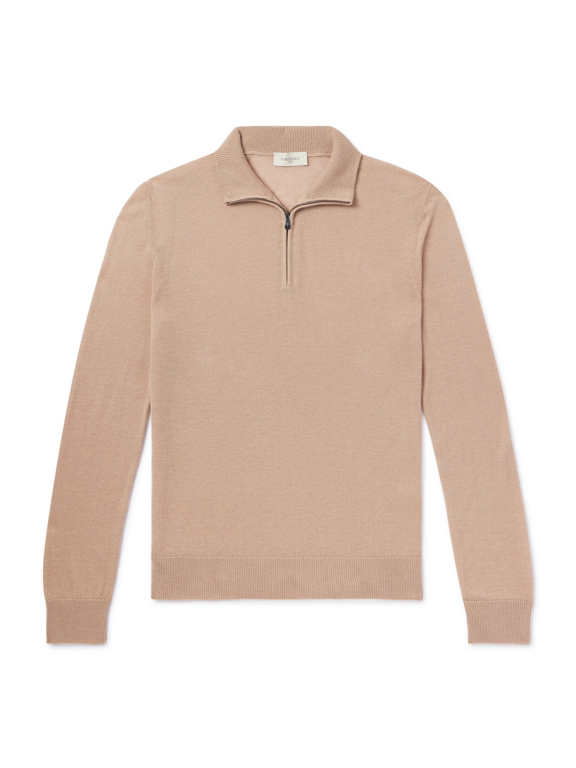 Piacenza 1733 Silk And Cashmere-blend Half-zip Sweater In Neutrals