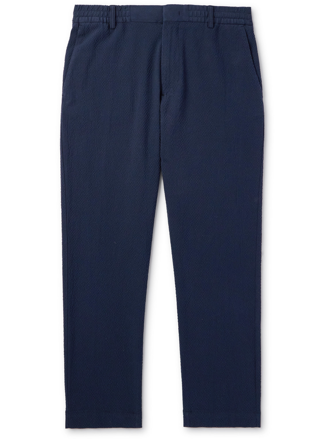 Billie 1040 Straight-Leg Organic Cotton-Blend Seersucker Trousers