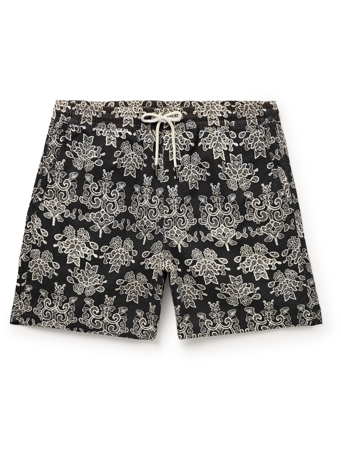 Gregor 5210 Straight-Leg Printed Cotton-Blend Twill Drawstring Shorts