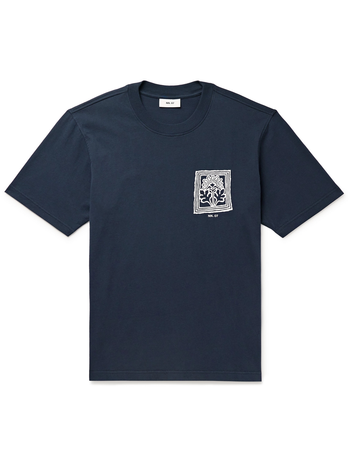 Nn07 Adam 3209 Floral-print Pima Cotton-jersey T-shirt In Blue