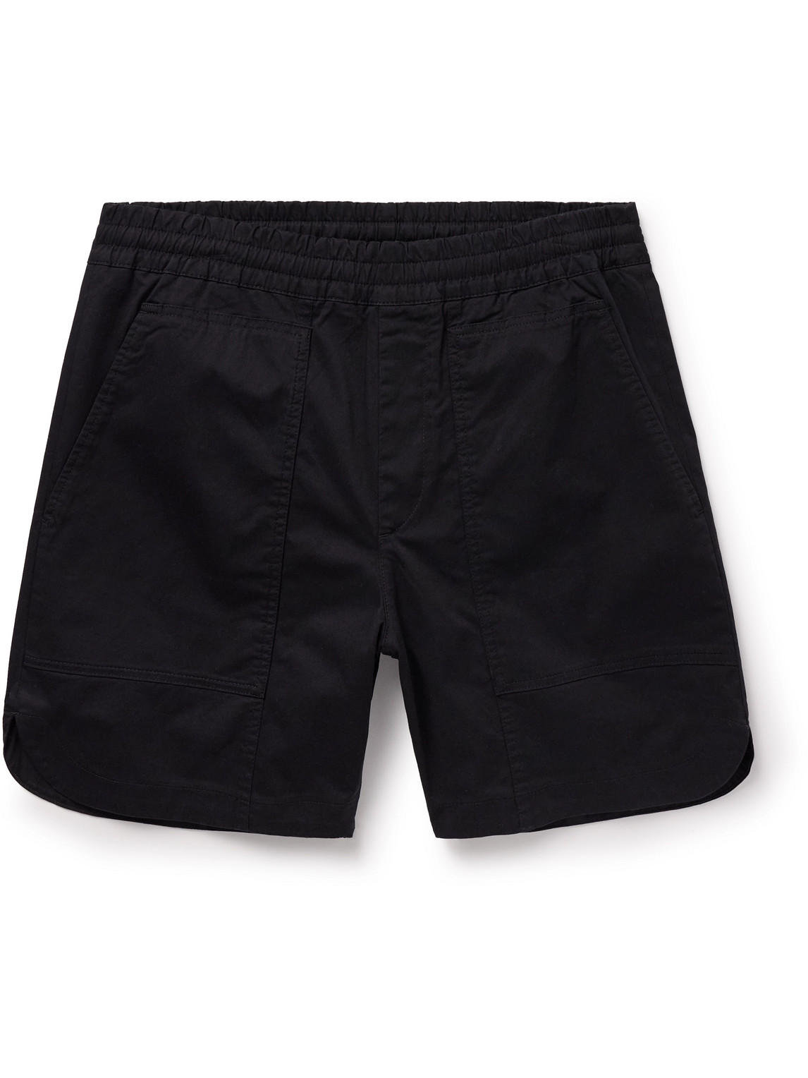 Nn07 Jon 1800 Straight-leg Organic Cotton-blend Twill Shorts In Black