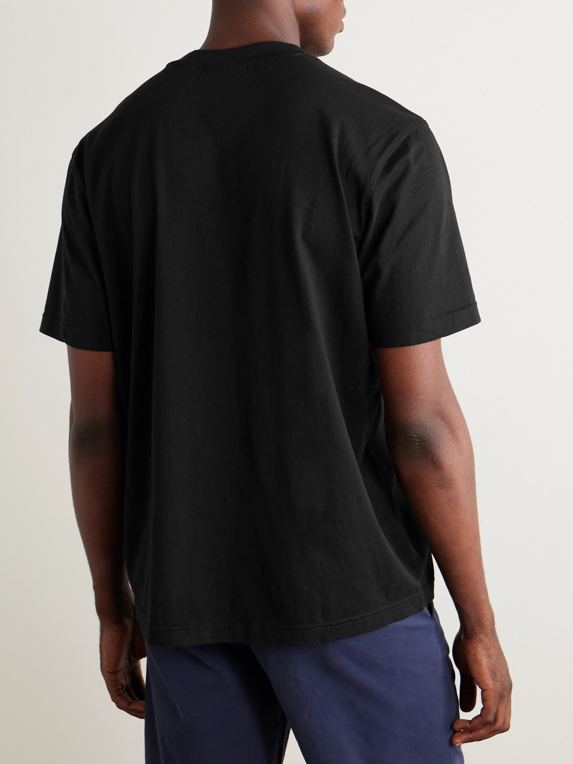 Shop Nn07 Adam 3209 Logo-embroidered Pima Cotton-jersey T-shirt In Black