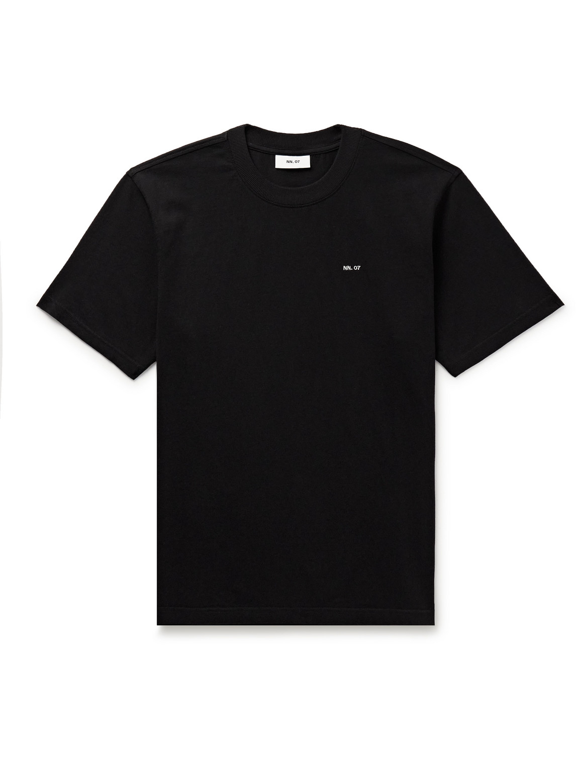 Shop Nn07 Adam 3209 Logo-embroidered Pima Cotton-jersey T-shirt In Black