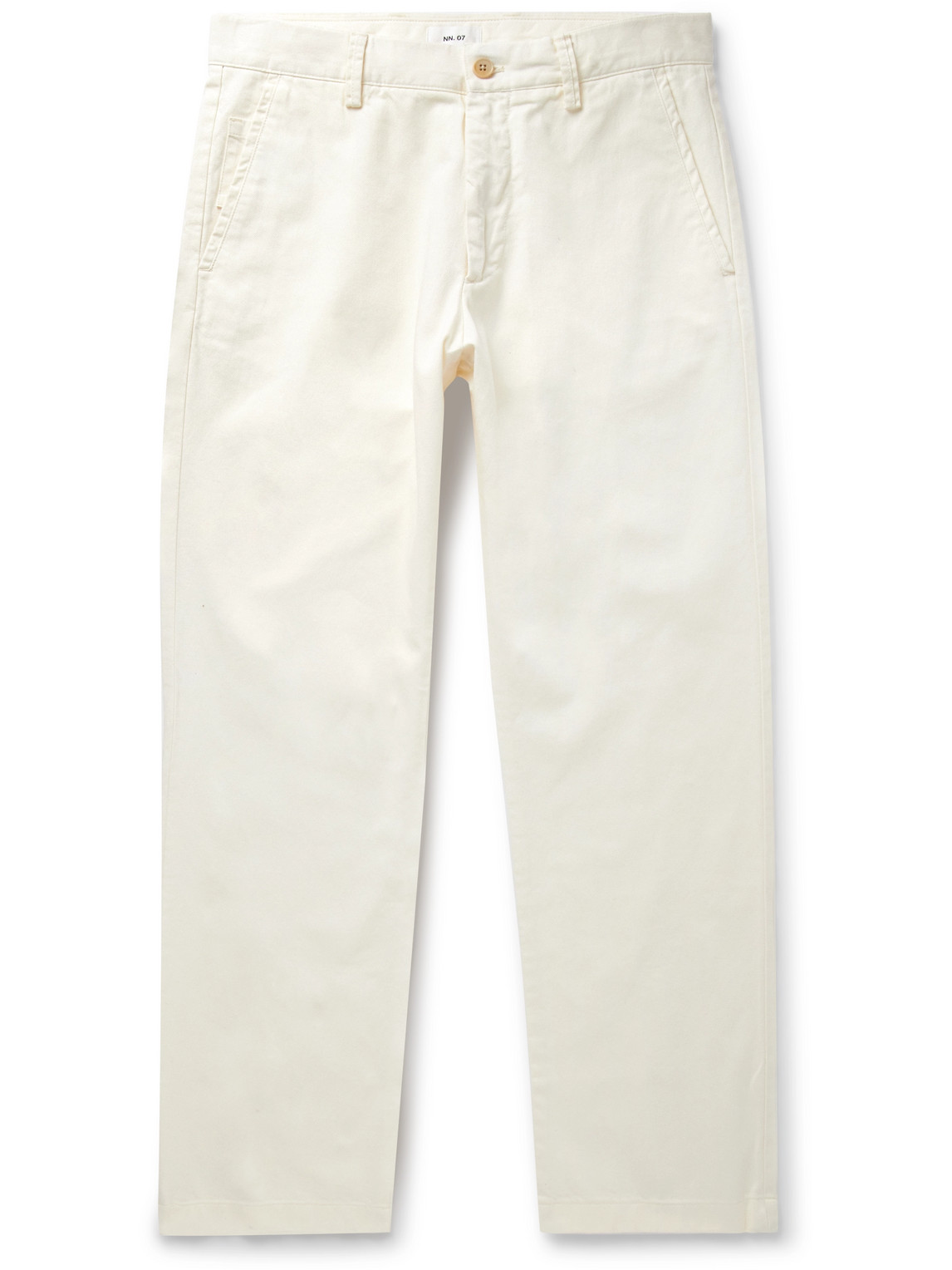 Nn07 Alex 1802 Straight-leg Organic Cotton-twill Trousers In Neutrals