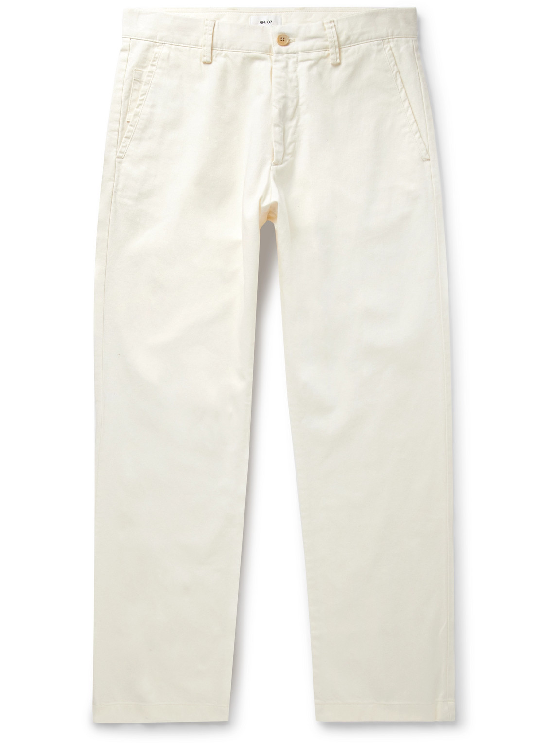NN07 Alex 1802 Straight Leg Organic Cotton Twill Trousers Men Neutrals UK US 30 for Men