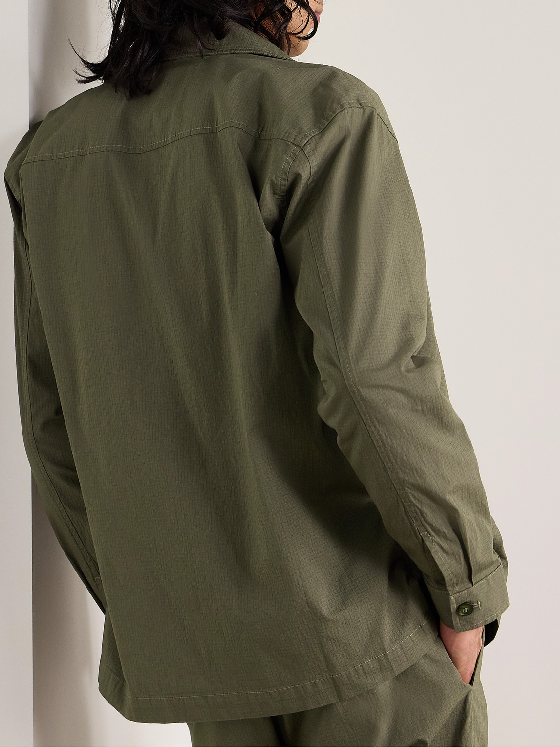 Shop Nn07 Isak 1449 Organic Cotton-blend Ripstop Jacket In Green