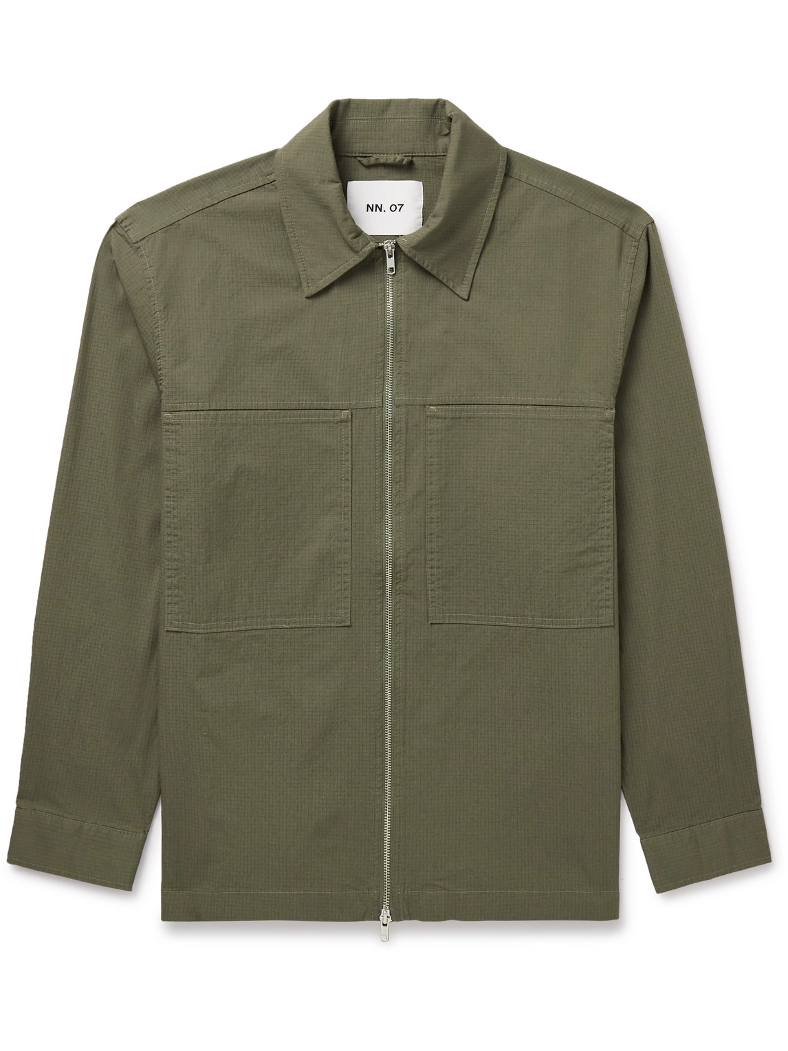 Nn07 Isak 1449 Organic Cotton-blend Ripstop Jacket In Green