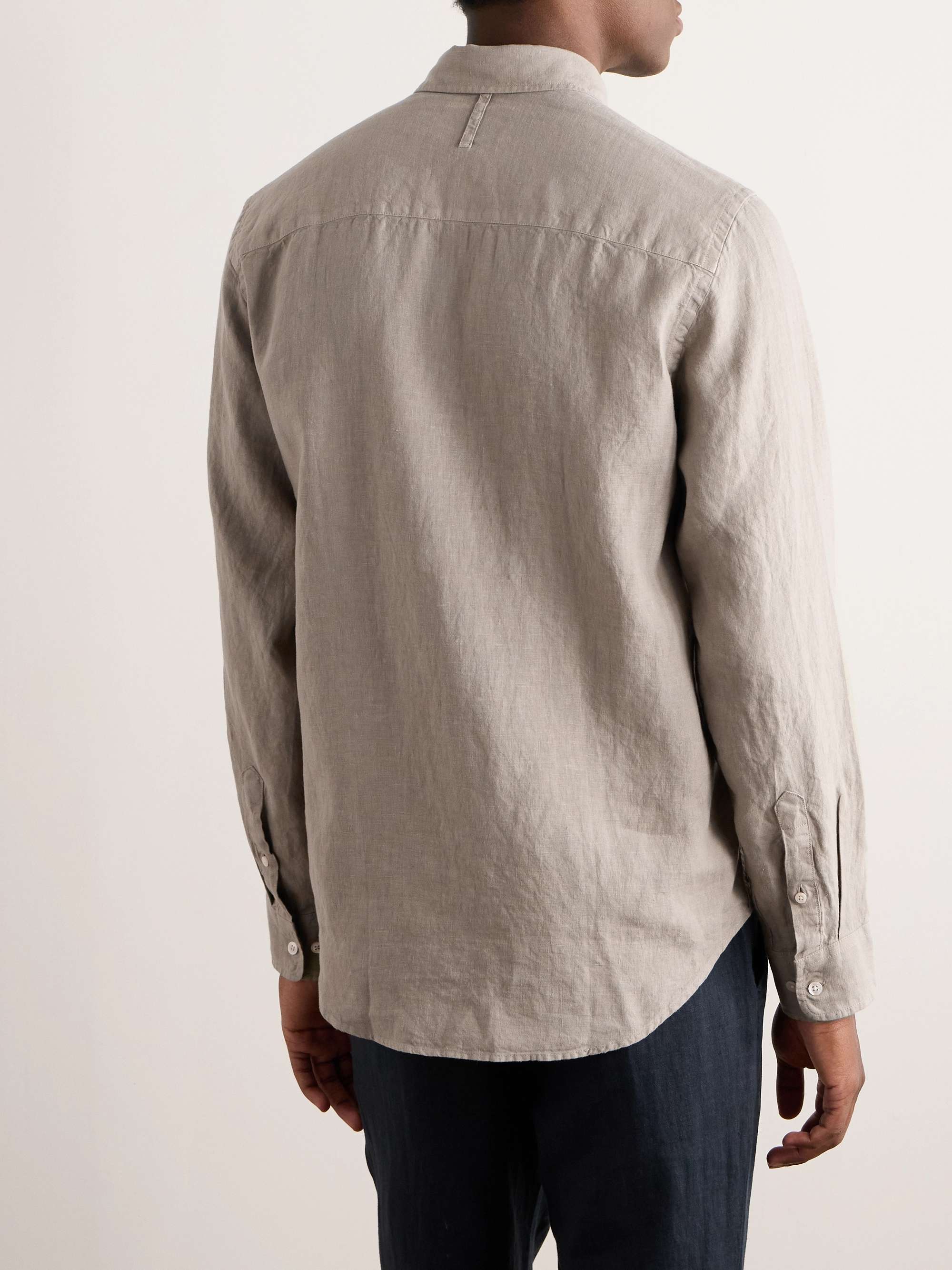 NN07 Arne Button-Down Collar Linen Shirt