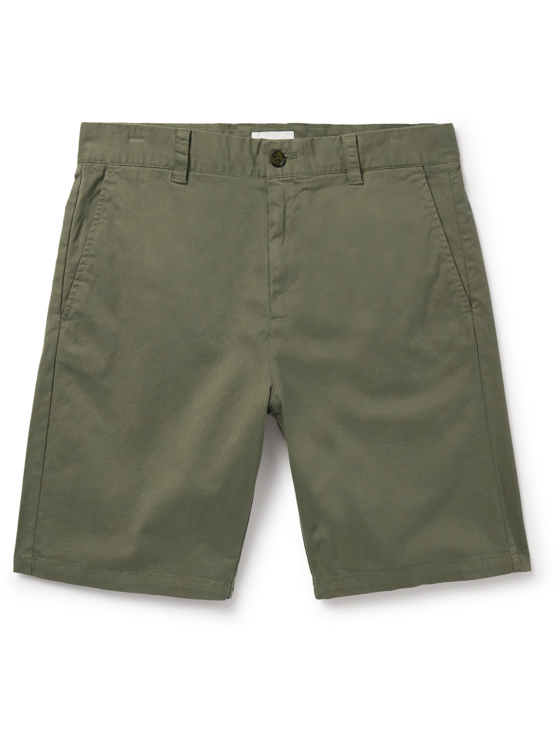 Crown 1090 Straight-Leg Brushed Organic Cotton-Blend Twill Shorts