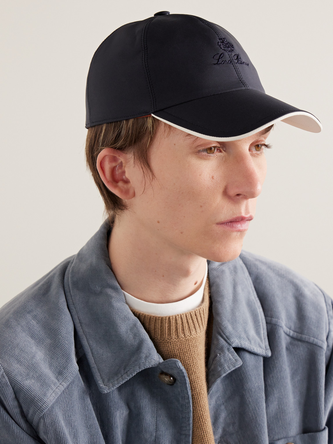 Shop Loro Piana Logo-embroidered Storm System® Shell Baseball Cap In Blue