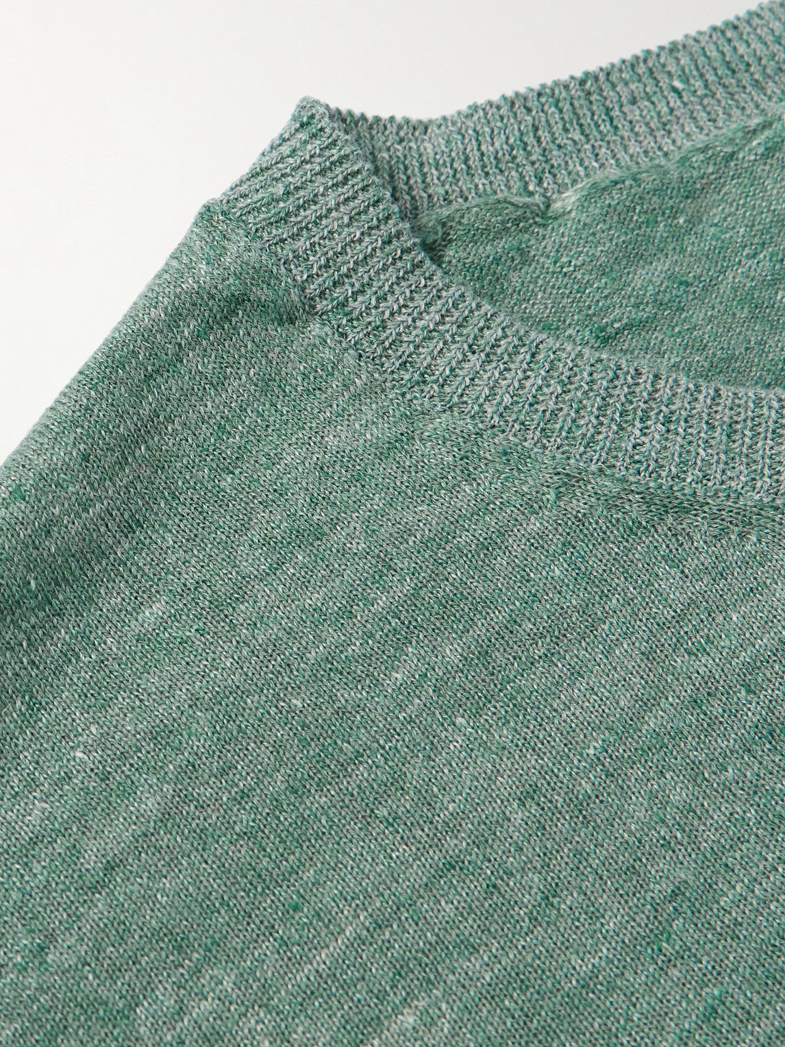 Shop Hartford Linen And Cotton-blend Sweater In Green