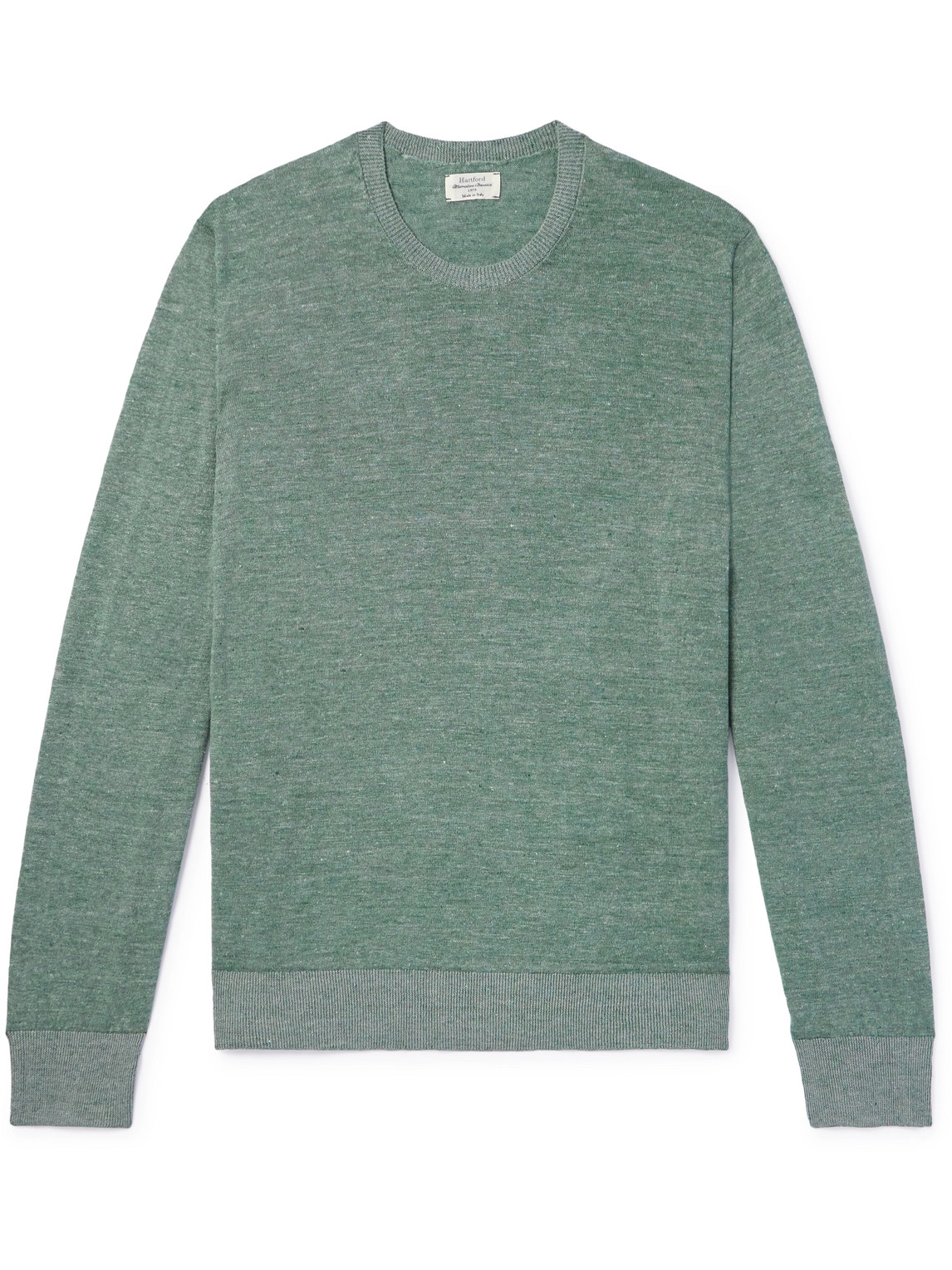 Hartford Linen And Cotton-blend Jumper In Green