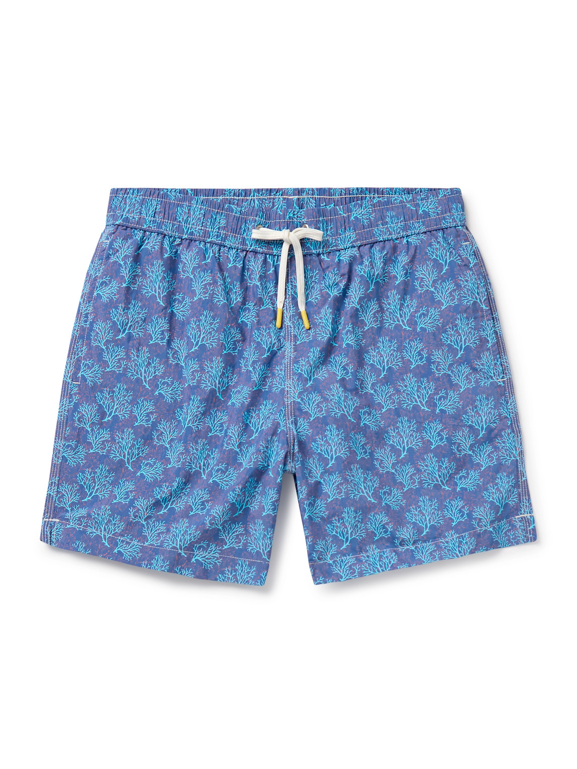 Straight-Leg Mid-Length Printed Swim Shorts