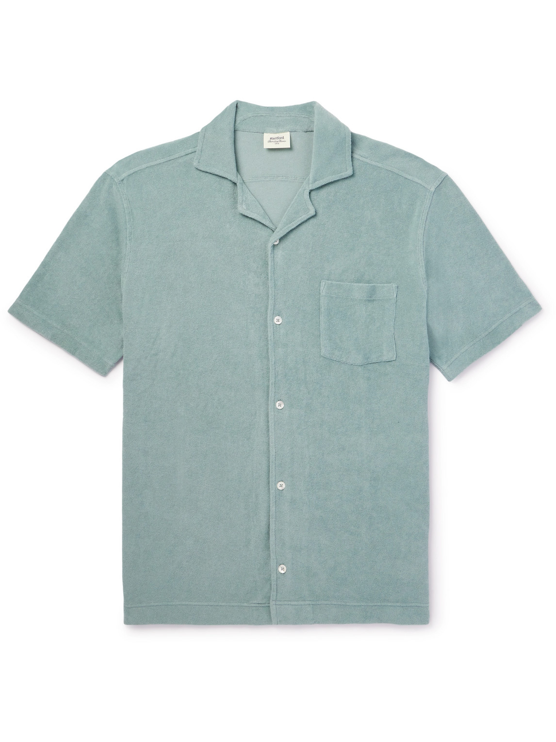 Hartford - Camp-Collar Garment-Dyed Cotton-Terry Shirt - Men - Green - XXL