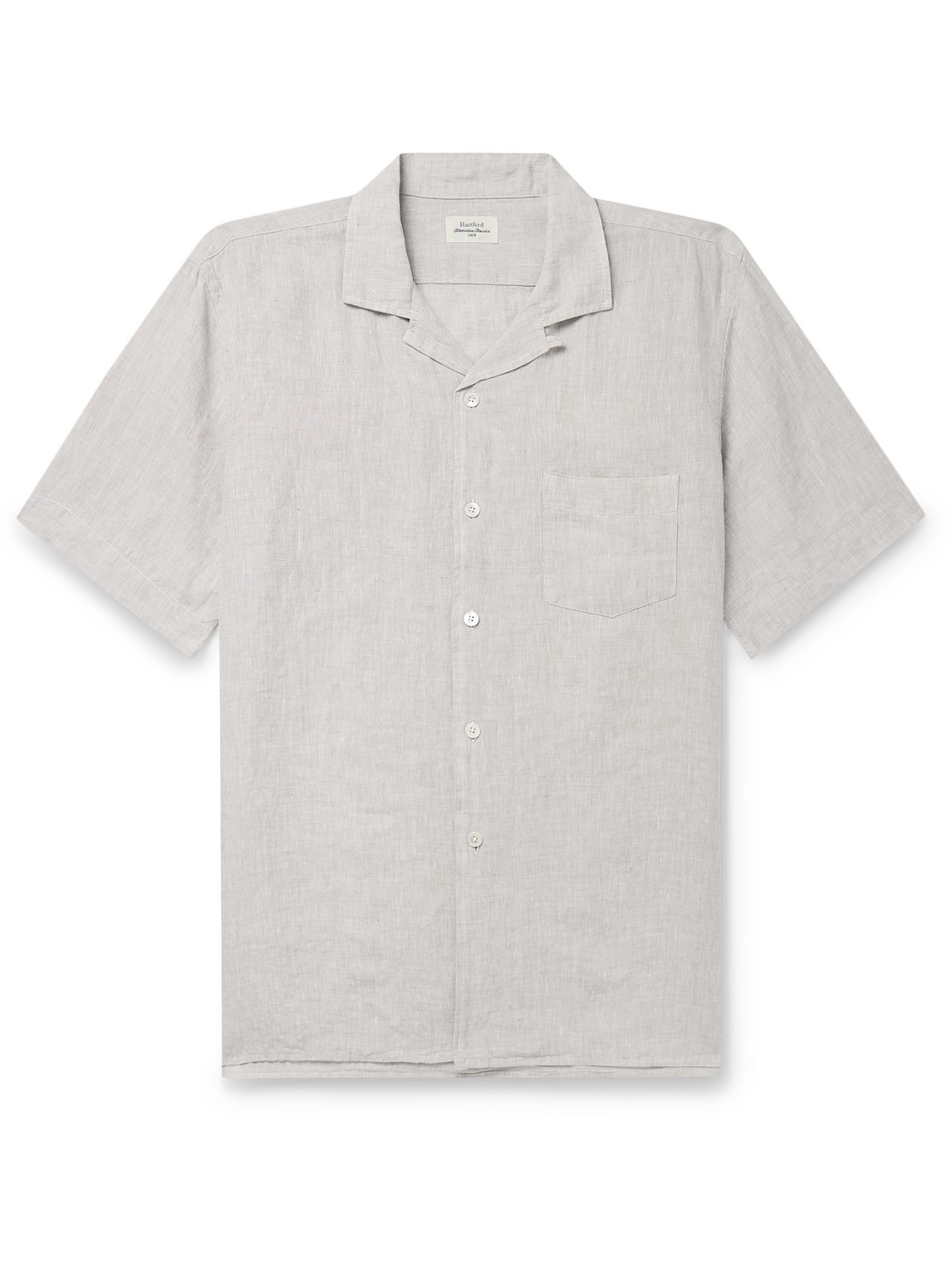 Palm Convertible-Collar Linen Shirt