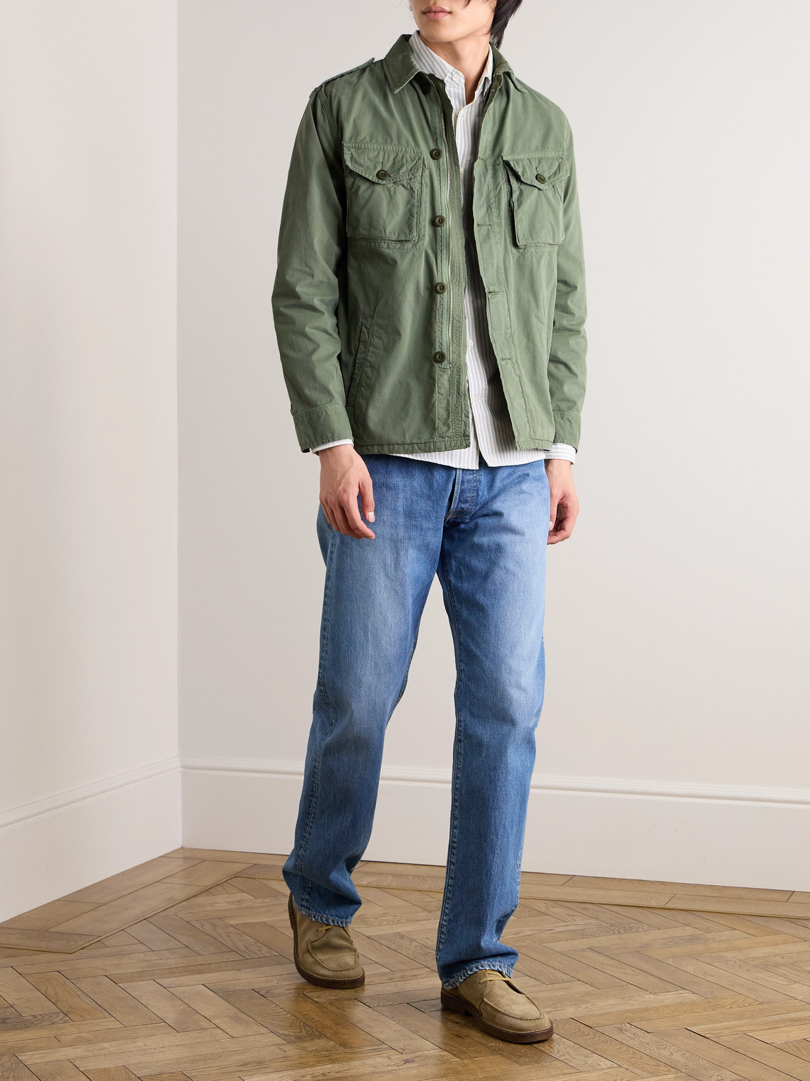 Shop Hartford Joshua Cotton Jacket In Green