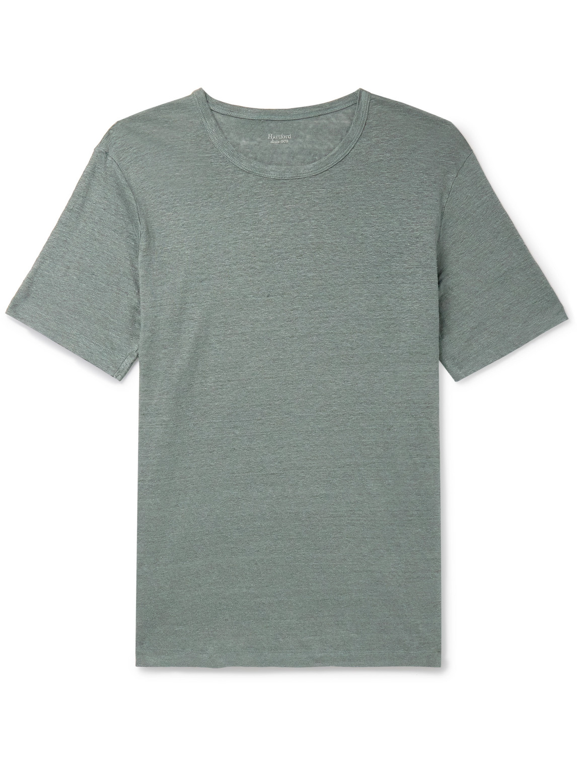 Hartford Slub Linen T-shirt In Green