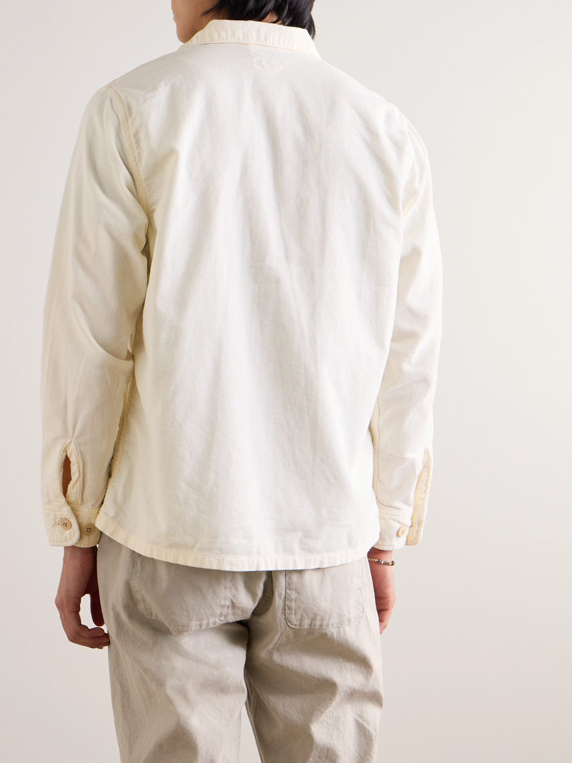 Shop Hartford Jame Cotton-corduroy Overshirt In White