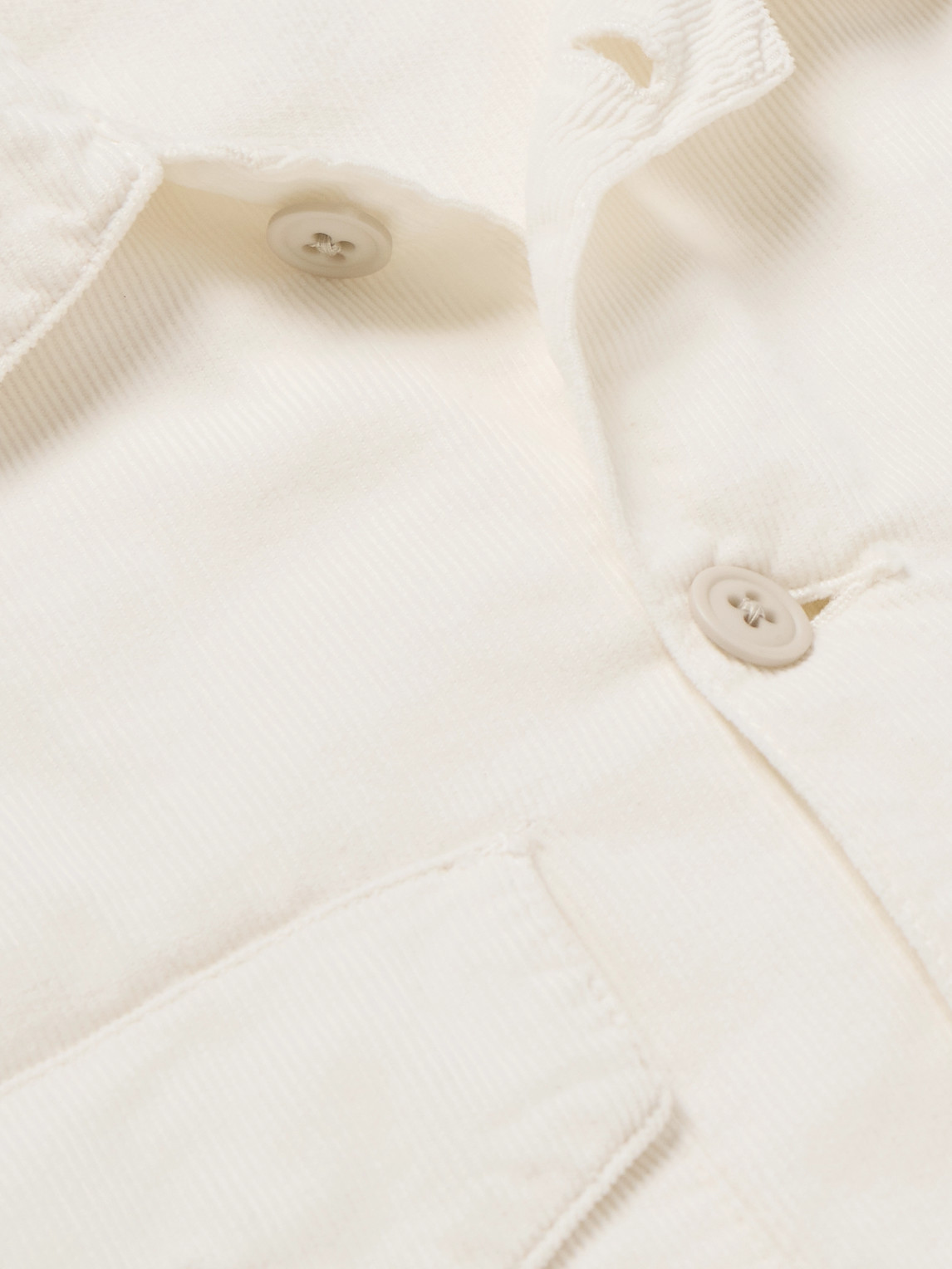 Shop Hartford Jame Cotton-corduroy Overshirt In White