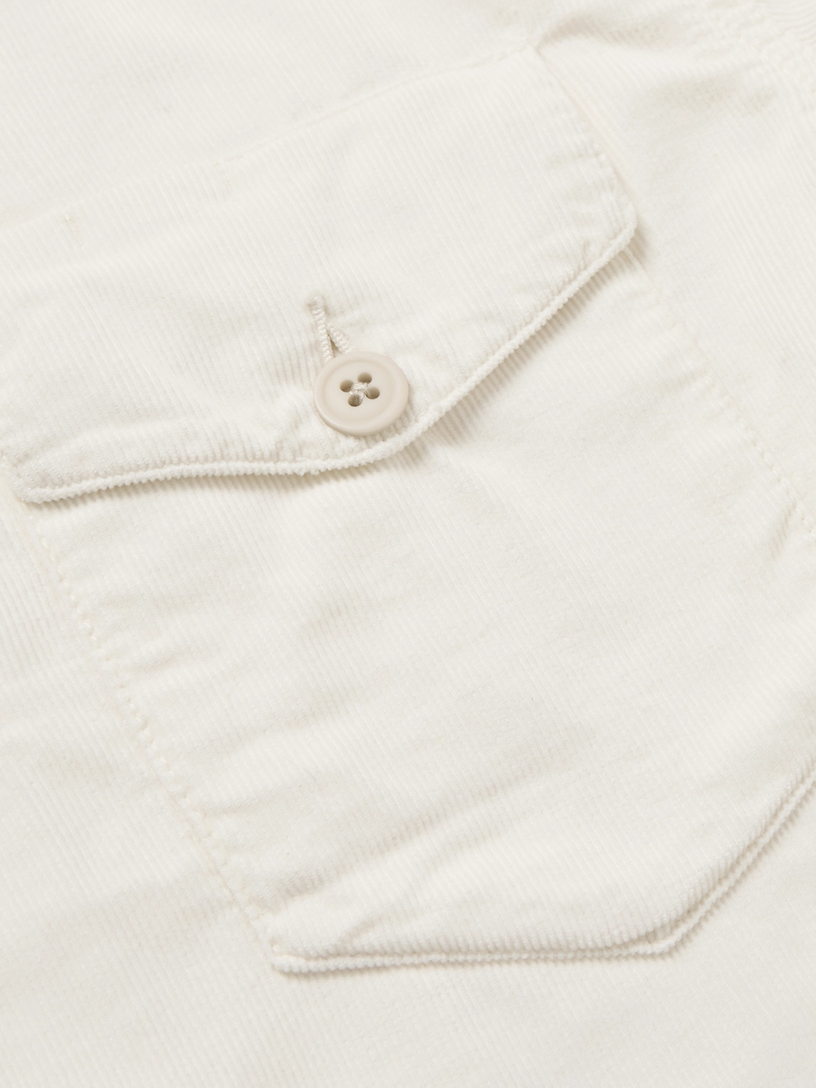 Shop Hartford Jame Cotton-corduroy Overshirt In White