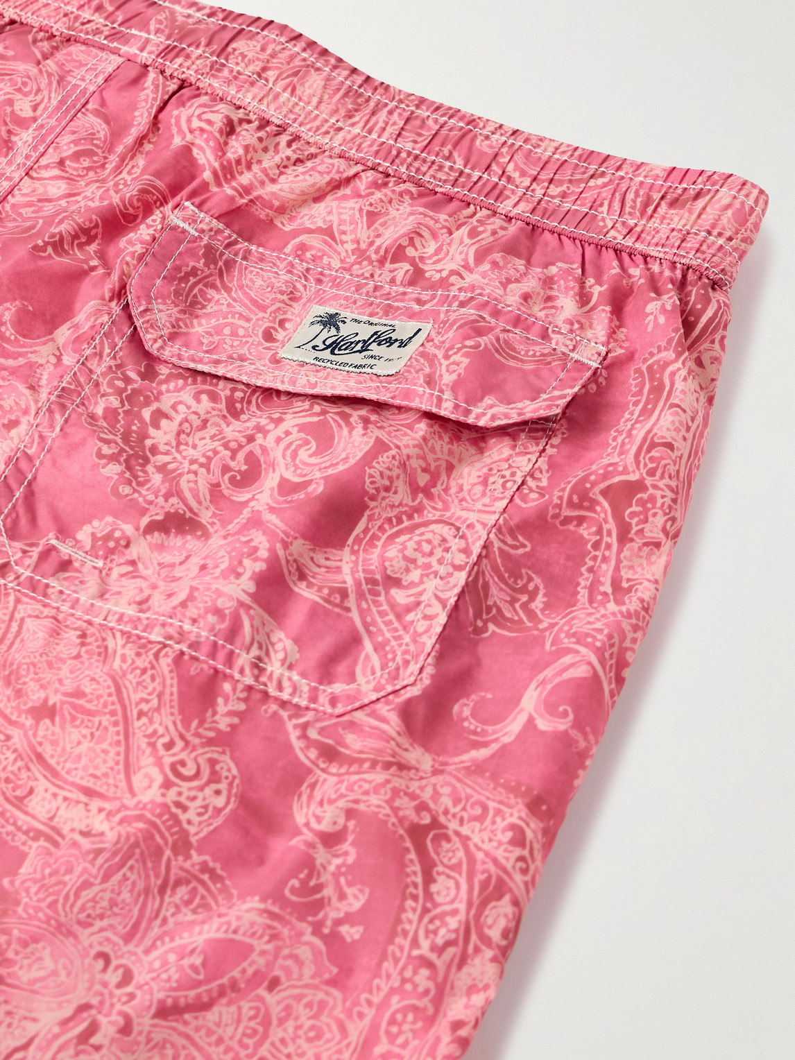 Shop Hartford Straight-leg Mid-length Paisley-print Recycled Swim Shorts In Pink