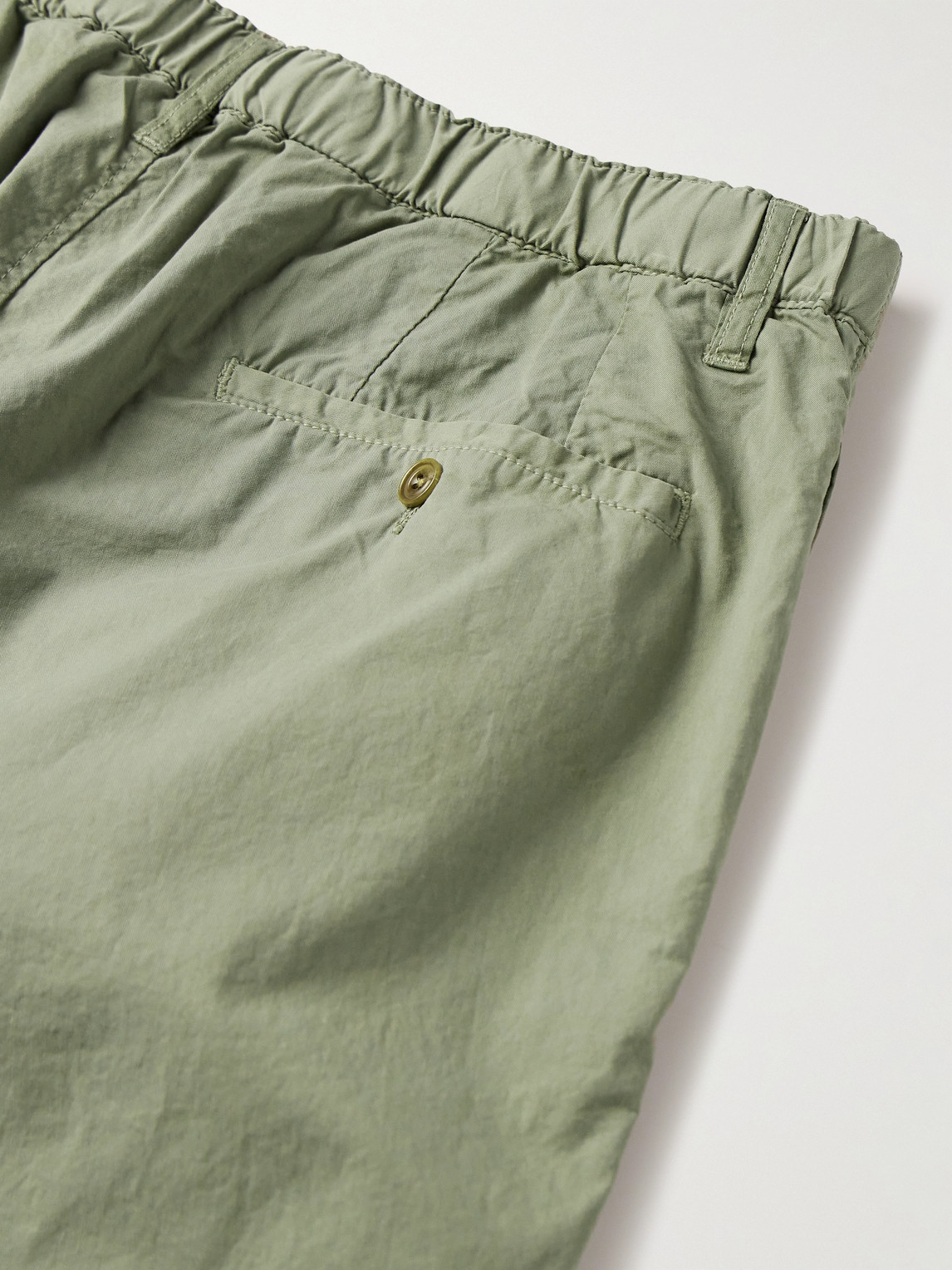 Shop Hartford Tanker Slim-fit Straight-leg Cotton Drawstring Trousers In Green