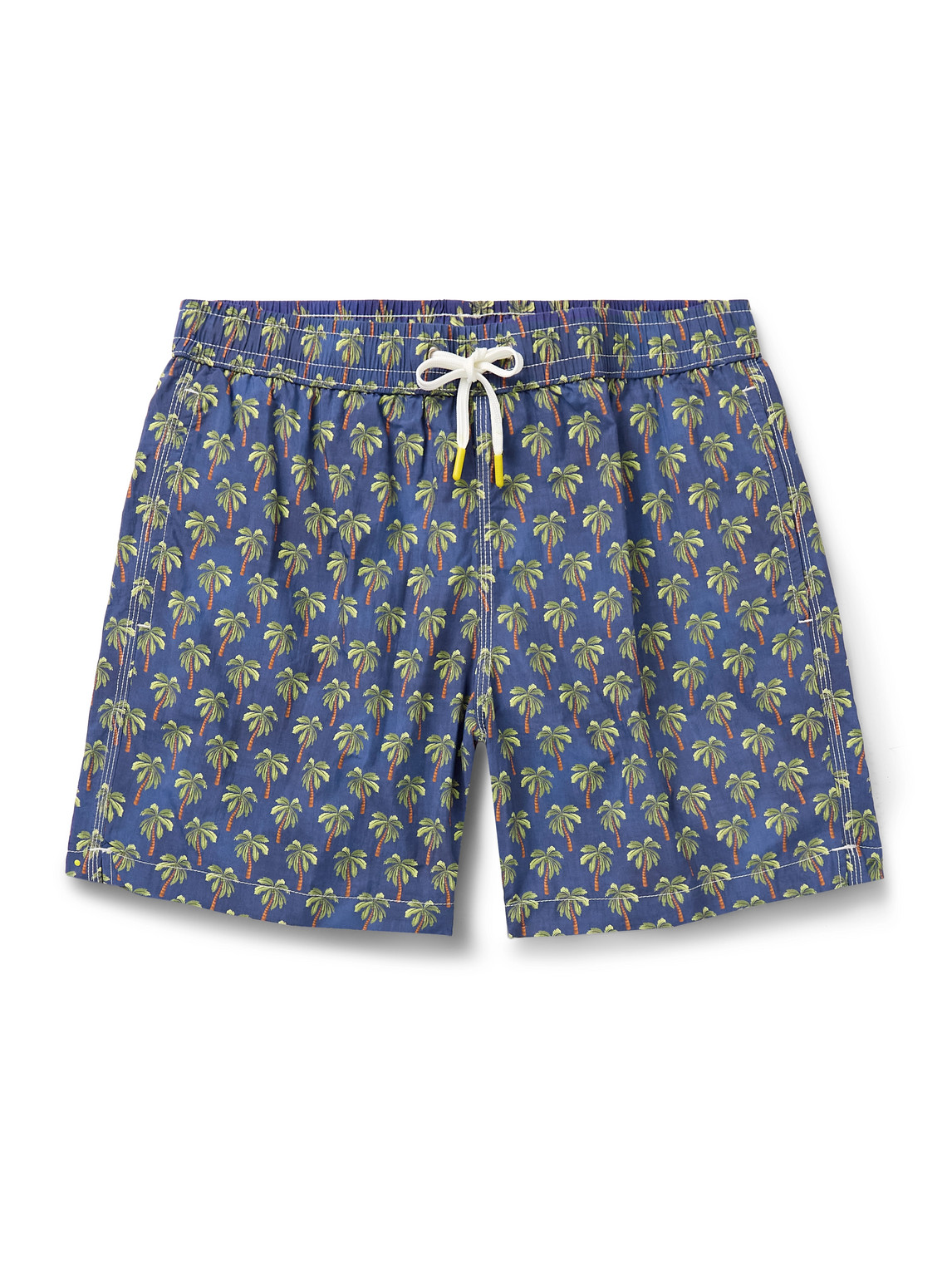 Straight-Leg Mid-Length Printed Swim Shorts