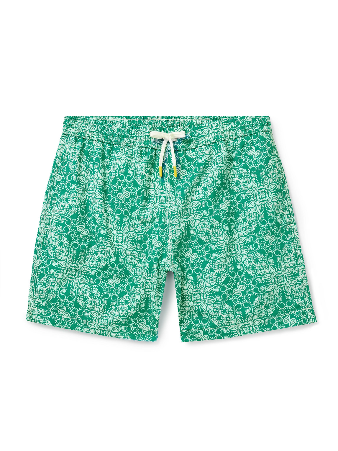 Straight-Leg Mid-Length Paisley-Print Swim Shorts