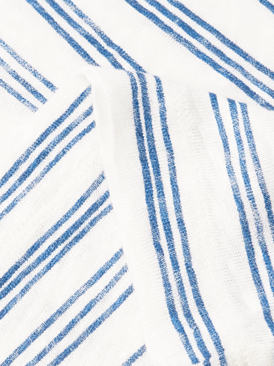 Shop Hartford Slim-fit Striped Linen T-shirt In Blue