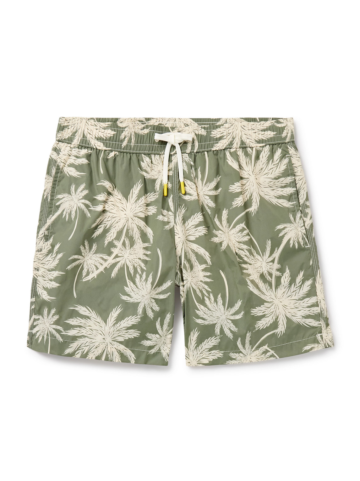 Hartford Straight-leg Mid-length Printed Recycled Swim Shorts In Green