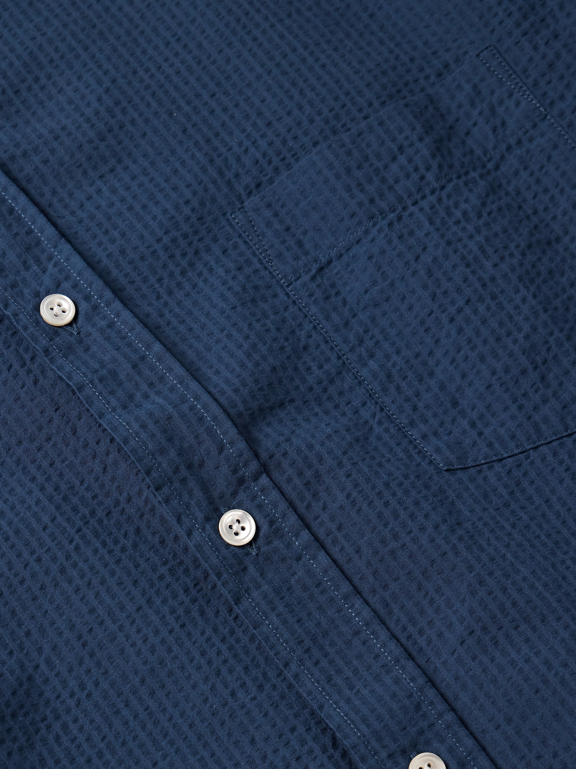 Shop Hartford Paul Cotton-seersucker Shirt In Blue